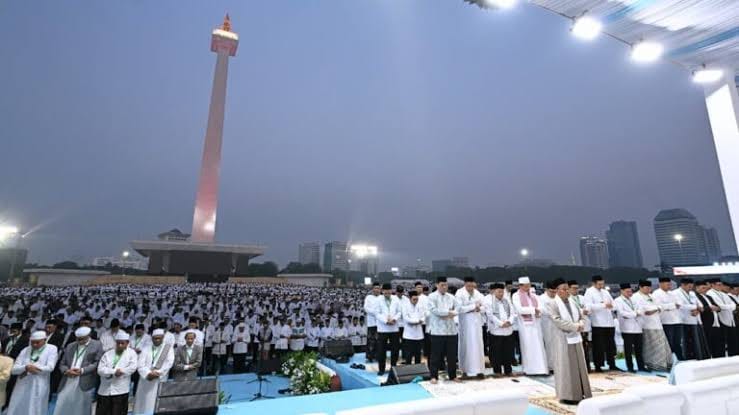 Momentum Sakral di Monas, Prabowo Ajak Seluruh Anak Bangsa Menjaga Persatuan Indonesia